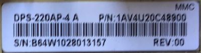 FUENTE DE PODER PARA TV SANYO / NUMERO DE PARTE 1AV4U20C48900 / DPS-0220AP-4 / 2950254004 / PANEL LC550EUD (SC)(A1) / MODELO DP55360 - Imagen 2