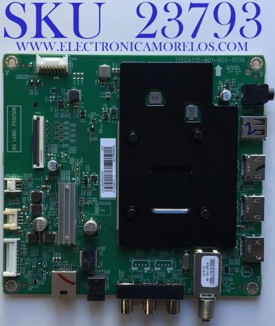 MAIN PARA SMART TV INSIGNIA 4K UHD  / NUMERO DE PARTE XKCB02K002 / 715GA715-M01-B00-005K / 715GA715-M0E-B00-005G / TPV5053-02240202 / PANEL TPT500B5-U2T01.D REV:S01AN / TPT550U2-D132.L REV:S21C / MODELO NS-50DF710NA21 / CV500U2-T01 / NS-55DF710NA21