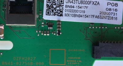 MAIN PARA TV SAMSUNG 4K·UHD·HDR / NUMERO DE PARTE BN94-15417F / BN41-02756B / BN97-16939J / BN96-52107A / DISPLAY V430DJ1-Q01 / 50406A / MODELOS UN43TU8000FXZA DA07 / UN43TU8000FXZA DA02 / UN43TU8000FXZA DB04 / UN43TU8000FXZA DB08 / UN43TU8200FXZA DA03 - Imagen 3