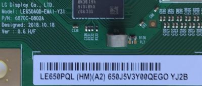 T-CON PARA TV LG OLED 4K UHD SMART TV / NUMERO DE PARTE 6871L-6088C / 6870C-0802A / 6088C / LE650PQL (HM)(A2) / PANEL AC650AQL EMA1_RS / MODELO OLED65B9PUA / OLED65B9PUA.DUSQLJR - Imagen 2