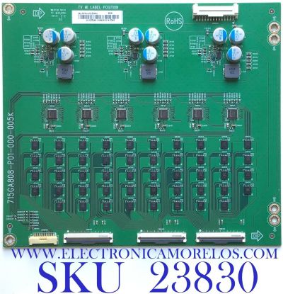 LED DRIVER PARA TV VIZIO / NUMERO DE PARTE LNTVJU12ZXAA1 / 715GA808-P01-000-005K / (X)LNTVJU12ZXAA1 / PANEL TPT550U1-QVN05.U REV:S5DB1H / MODELO M55Q8-H1 LTYWZLKW