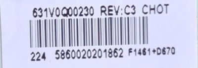 MAIN PARA TV TOSHIBA 4K UHD HDR SMART TV / NUMERO DE PARTE 691V0Q00230 / VTV-L55736 / 631V0Q00230 / PANEL K500WDCRA / DISPLAY CV500U2-T01 / MODELO 50LF621U21 - Imagen 3