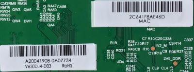 MAIN PARA VIZIO 4K HDR SMART TV RESOLUCION (3840 X 2160) / NUMERO DE PARTE A0002R00J / 6M03M0003700R / TD.MT5691.U761 / 2605K20A0 / PANEL V650DJ4-D03 REV.C1 / MODELO V655-H19 / V655-H19 LINIZC / V655-H19 LINIZCNW / V655-G9 LINIZCKW - Imagen 2