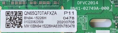 MAIN PARA TV SAMSUNG NUMERO DE PARTE BN94-15226H / BN41-02749A / BN97-16593B / PANEL´S CY-RT065FGLV2H / CY-RT065FGLV4H / DISPLAY BN96-50257A / LSF650FF16-Q02 / MODELOS QN65Q7DTAFXZA / QN65Q70TAFXZA / QN65Q70TAFXZA FA01 / QN65Q7DTAFXZA FF02 - Imagen 2