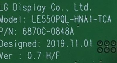 T-CON PARA TV SONY / NUMERO DE PARTE 6871L-6380A / 6870C-0848A / 6380A / LE550PQL-HNA1-TCA / LE550PQL (HN)(A1) / PANEL YDAS055UNG01 / MODELO XBR-55A8H / XBR55A8H - Imagen 2