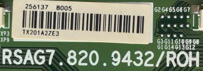 T-CON PARA TV HISENSE / NUMERO DE PARTE 256137 / RSAG7.820.9432/ROH / PANEL JHD650X3U81-TA\S0\FJ\GM\ROH / MODELO 65H8G - Imagen 2