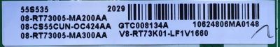 MAIN PARA QLED TCL·ROKU TV 4K·UHD·HDR / NUMERO DE PARTE 08-CS55CUN-OC424AA / 40-RT73H2-MAA2HG / 08-RT73005-MA200AA / V8-RT73K01-LF1V1660 / RT73H2 / RTD2873 / PANEL LVU550NDJL CD9W00 / MODELO 55S535 - Imagen 3
