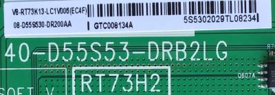 LED DRIVER PARA TV TCL / NUMERO DE PARTE 08-D55S530-DR200AA / 40-D55S53-DRB2LG / RT73H2 / V8-RT73K13-LC1V / V8-RT73K13-LC1V00 / PANEL LVU550NDJL CD9W07 V1 / DISPLAY ST5461D12-5 VER.2.2 / MODELOS 55S531 / 55S535 - Imagen 2