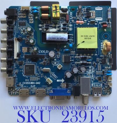 MAIN FUENTE JENSEN / NUMERO DE PARTE LTE32510 / CV3553BH-Q42 / CV3553BH_Q42_13_170324 / 7.T3553BHQ4213.2X3 / F50CV3553BHQ4213002 / 83H02541804FA1851 / PANEL ST3151A05-8 VER.2.8 / MODELO JE3217 / ESTA TARJETA ES CHINA / ENTRAR A DESCRIPCIÓN DEL PRODUCTO