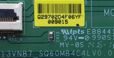 T-CON PARA TV SEIKI / NUMERO DE PARTE  LJ94-29702D / 13VNB7_SQ60MB4C4LV0.0 / 29702D / PANEL LSC480HJ05 / MODELO SE48FY25 - Imagen 2