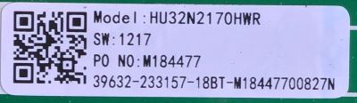 MAIN FUENTE PARA TV HISENSE / NUMERO DE PARTE  233157 / RSAG7.820.8317/ROH / HU32N2170HWR / M184477 / 39632-233157-18BT-M18447700827N / PANEL JHD315N2H81-TXL2QL\S0\FM\ROH / MODELO 32H4E1 - Imagen 3