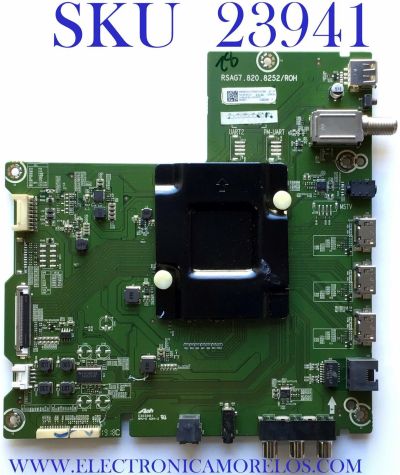 MAIN PARA SMART TV HISENSE (ROKU) 4K UHD CON HDR  RESOLUCION (3840x2160) / NUMERO DE PARTE  243905 / RSAG7.820.8252/ROH / 243904 / PANEL V650DJ4-QS5 REV.C1 / MODELO 65RGE1