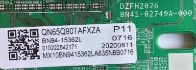 KIT PARA TV SAMSUNG QLED 4K SMART TV / NUMERO DE PARTE MAIN BN94-15362L / BN41-02749A / BN97-16919D / FUENTE BN44-01034A / BN4401034A / L65S9NA_TSM / LED DRIVER BN44-01037A / BN4401037A / L65S9NC_TSM / PANEL CY-TT065FLLV5H / MODELO QN65Q90TAFXZA FB03 - Imagen 3