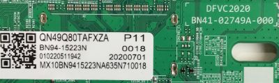 MAIN PARA SMART TV SAMSUNG QLED 4K / NUMERO DE PARTE  BN94-15223N / BN41-02749A / BN97-16592D / PANEL CY-TT049HMLV1H / MODELO QN49Q80TAFXZA FA01 - Imagen 2