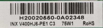 MAIN FUENTE PARA TV INSIGNIA / NUMERO DE PARTE  0980-0900-1180 / TP.MS3553W.PB762 / H20020550-0A02348 / 67MF37L3900880A / NS-40D510NA21 / PANEL V400HJ6-PE1 / DISPLAY V400H6-PE1 / MODELO NS-40D510NA21 - Imagen 3