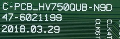 T-CON PARA TV LG / NUMERO DE PARTE  44-9771687O / 47-6021199 / C-PCB_HV750QUB-N9D / PANEL NC750DQE-ABGR3 / MODELO 75UM6970PUB.BUSGLKR - Imagen 3