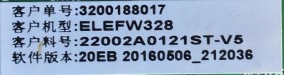 MAIN FUENTE PARA TV ELEMENT / NUMERO DE PARTE  H16050717 / TP.MS3393T.PB758 / 3200188017 / 22002A0121ST-V5 / 20EB 20180506_212036 / MODELO ELEFW328 - Imagen 4