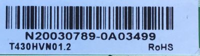 MAIN PARA TV TOSHIBA / NUMERO DE PARTE CN2T100001F / TD.T950.67 / CN2T100001F00DWALMK / PANEL K430WDCRA-VA250A6 / DISPLAY T430HVN01.0 / MODELO 43LF421U21 - Imagen 4