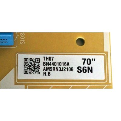FUENTE DE PODER PARA TV SAMSUNG / NUMERO DE PARTE BN4401016A / L70S6N_RHS / BN44-01016A / PANEL CY-GN070HGJV1H / CY-GN070HGPV1H / DISPLAY	CC700PV1D VER.01 / MODELOS UN70NU6900 / UN70NU6900FXZA GA01 / UN70NU6900FXZA YA02 / UN70NU6070 / UN70TU7000 - Imagen 2
