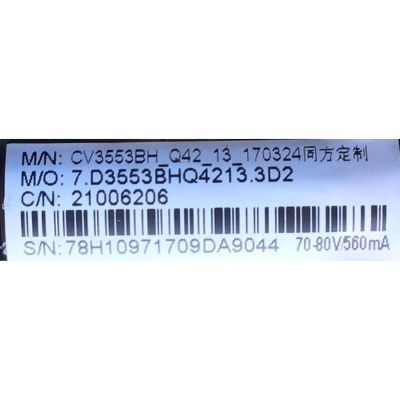 MAIN FUENTE PARA TV ELEMENT / NUMERO DE PARTE  21006206 / CV3553BH-Q42 / 7.D3553BHQ4213.3D2 / 78H10971709DA9044 / 20170905165731 / PANEL MD5541YTCF / MODELO ELEFW5517 / ELEFW5518 - Imagen 3