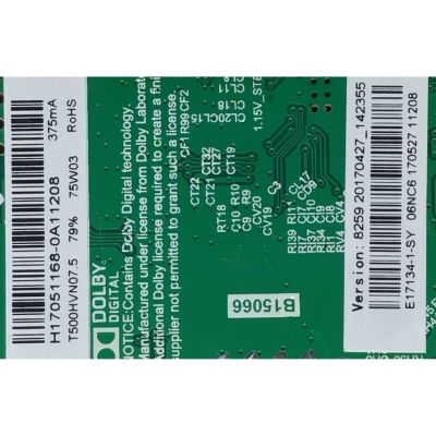 MAIN FUENTE PARA TV ELEMENT / NUMERO DE PARTE  H17051168 / TP.MS3393.PB801 / E17134-1-SY / H17051168-0A10670 / PANEL T500-V35-DLED / MODELO ELFW5017 - Imagen 3