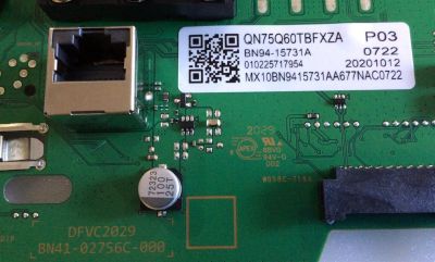 MAIN PARA TV SAMSUNG QLED 4K SMART TV / NUMERO DE PARTE BN94-15731A / BN41-02756C / BN97-16938X / BN41-02756C-000 / W058C-719A / DFVC2029 / PANEL CY-RT075HGHV2H / MODELOS QN75Q60TAFXZA / QN75Q60TBFXZA / QN75Q60TAFXZA CB01 / QN75Q6DTAFXZA CB01 - Imagen 4