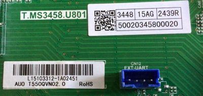 MAIN PARA TV SCEPTRE / NUMERO DE PARTE 50020345800020 / TP.MS3458.U801 / L15103312 / T550QVN02.0 / E157925 / 2025A00 / 2097A236A1 / 102815048317 / 3448 15AG 2439R / 344815AG2439R / PANEL LC430EGY (SH)(M1) - Imagen 3