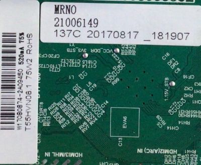 MAIN FUENTE (COMBO) PARA TV ELEMENT / NUMERO DE PARTE 21006149 / TP.MS3553.PB801 / W17080874 / T550HVN08.1 / E17212-2-KK / PANEL MD5533YTAF / MODELO ELEFW5517 H7A9M - Imagen 3