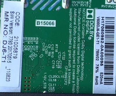 MAIN FUENTE (COMBO) PARA TV ELEMENT / NUMERO DE PARTE H17050982 / 21005879 / V500DJ6-QE1-T1 / E17011-KK-3 / PANEL MD5005YTIF / MODELO ELFW5017 R712RRR - Imagen 2