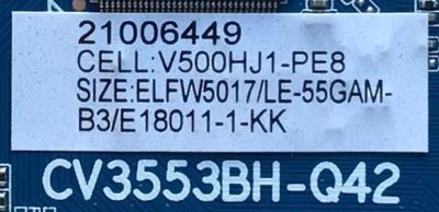 MAIN FUENTE PARA TV ELEMENT / NUMERO DE PARTE  21006449 / CV3553BH-Q42 / CV3553BH_Q42_13_170324 / 7.D3553BHQ4213.3D2 / 7CH15271801 / V500HJ1-PE8 / E18011-1-KK / PANEL MD5010YTIF / MODELO ELFW5017 - Imagen 3