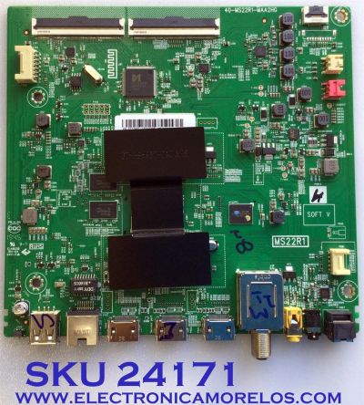 MAIN PARA TV TCL·ROKU 4K·UHD·HDR (3840 X 2160) / NUMERO DE PARTE SVSMS22R08-MA200AA / 40-MS22R1-MAA2HG / V8-ST22K01-LF1V2265 / MS22R1 / NTV000130A-01295 / PANEL ST5461D12-1 / MODELO 55S425