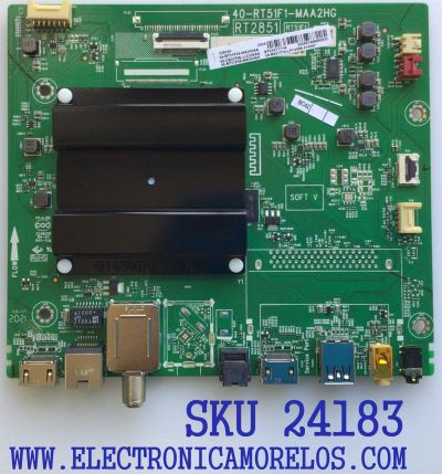 MAIN PARA TV TCL / NUMERO DE PARTE 08-CS32TML-LC356AA / 40-RT51F1-MAA2HG / V8-R851T10-LF1V066 / 08-RT51F04-MA200AA / 08-RT51F04-MA300AA / RT2851 / RT51F1 / PANEL LVW320NDEL / DISPLAY ST3151A07-2 VER.2.3 / MODELO 32S330