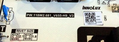 FUENTE DE PODER PARA TV VIZIO / NUMERO DE PARTE P650D108DC / PW.118W2.681_V655-H9_V3 / P20092435 / V650DJ4-D03 / P20092435-0A10338 / PANEL V650DJ4-D03 REV.C1 / MODELOS V655-H9 LINIZC / V655-J09 LIAIG2 / V655-H19 LIAIZC / V655-H19 LINIZC - Imagen 2