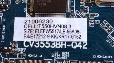 MAIN FUENTE PARA TV ELEMENT / NUMERO DE PARTE  21006230 / CV3553BH-Q42 / 7.D3553BHQ4213.3D2 / 79H12091709DA0085 / E17212-9-KK / CV3553BH_Q42_13_170324 / KR17-0152 / PANEL MD5541YTCF / MODELO ELEFW5517 - Imagen 2