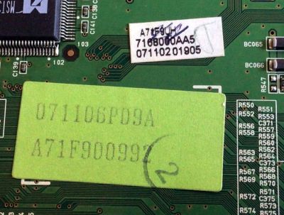 MAIN PARA TV SYLVANIA / NUMERO DE PARTE A71F9UH / BA71F0G04013 / PL1718-8 / 071106PD9A / PANEL UF320XH / MODELO LC320SS8A - Imagen 3