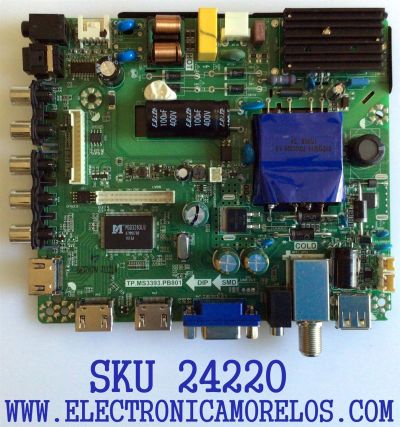 MAIN FUENTE (COMBO) PARA TV ELEMENT / NUMERO DE PARTE K17041121 / TP.MS3393.PB801 / 21005776 / V400HJ6-PE1 / E17034-KK / 20170321_221116 / PANEL MD4009YTIF / MODELO ELFW4017 D7C0M