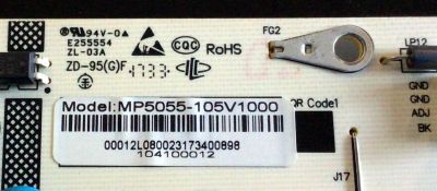 FUENTE DE PODER PARA TV ELEMENT / NUMERO DE PARTE MP5055-105V1000 / E255554 / 104100012 / PANEL T550-V35-DLED / MODELO E4SJ5517BF LE-55GV350-B1 - Imagen 2