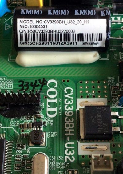 MAIN FUENTE (COMBO) PARA TV JENSEN / NUMERO DE PARTE 10004531 / CV3393BH-U32 / CV3393BH_U32_20_H1 / F50CV3393BHU3220002 / 5CH29011 / LTE32268-5 / MODELO JE3215 - Imagen 2