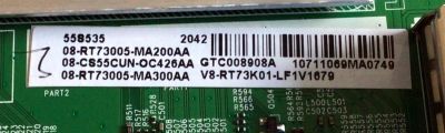 MAIN PARA TV TCL / NUMERO DE PARTE 08-CS55CUN-OC426AA / 40-RT73H2-MAA2HG / RTD2873 / RT73H2 / 08-RT73005-MA200AA / 08-RT73005-MA300AA / V8-RT73K01-LF1V1679 / PANEL LVU550NDJL CD9W00 / MODELO 55S535 - Imagen 3
