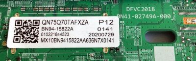 MAIN PARA SMART TV SAMSUNG QLED 4K / NUMERO DE PARTE BN94-15822A / BN41-02749A / BN97-16593C / BN41-02749A-000 / DFVC2018 / PANEL CY-RT075FGHV5H / MODELO QN75Q70TAF / QN75Q70TAFXZA CF04 - Imagen 3
