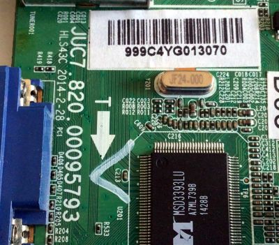 MAIN PARA TV HITACHI / NUMERO DE PARTE 999C4Y / JUC7.820.00095793 / HLS43C / 999CYG / E193079-B / PANEL C420F14-E4-A / MODELO LE42H508A CH4KK - Imagen 2