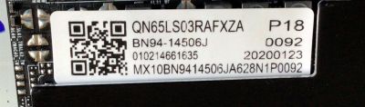 MAIN PARA SMART TV SAMSUNG QLED 4K UHD RESOLUCION (3,840 x 2,160) / NUMERO DE PARTE  BN94-14506J / BN41-02697A / BN97-15892G / PANEL CY-QR065FGLV1H / MODELO QN65LS03RAFXZA FA01 - Imagen 2