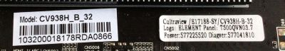 MAIN PARA TV ELEMENT / NUMERO DE PARTE E17188-SY / CV938H-B / CV938H-B-32 / T500QVN03.7 / CV938H_B_32 / 705-500-L7FE5 / CQC1213404760 / 103200018 / 7.D938HB32000.00A7 / PANEL / MODELO  - Imagen 3