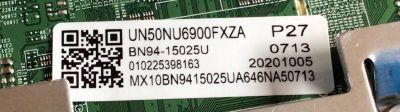 MAIN PARA TV SAMSUNG 4K·UHD·HDR (3840 x 2160) / NUMERO DE PARTE BN94-15025U / BN41-02703C / BN97-16392P / BN9415025U / PANEL CY-NN050HGCV7H / MODELO UN50NU6900 / UN50NU6900FXZA XA06 - Imagen 2