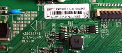 MAIN FUENTE PARA SMART TV HARMONTEC  / NUMERO DE PARTE  2486YTK / 35022741 / 43MD200UN / 190813N1A / GW190235N002055 / PANEL CC430LV1D VER.03 / MODELO HT-43 ST FHD - Imagen 2