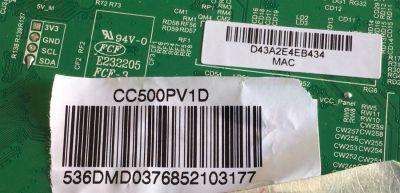 MAIN PARA SMART TV (ROKU) JVC 4K UHD RESOLUCION (3840 x 2160P) / NUMERO DE PARTE T.MS1801.81 / T.MS1801.81 / U20083178-0A03471 / 2010068521 / 536D5006DU3F  / SW:CN9.2.2E2397X (MFG) / D43A2E4EB434 / PANEL CC500PV1D / MODELO LT-50MAW595  - Imagen 2