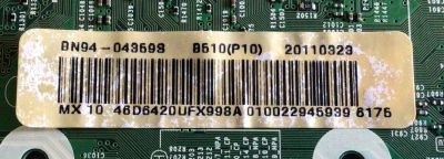 MAIN PARA TV SAMSUNG / NUMERO DE PARTE BN94-04359S / BN41-01587B / BN97-05205B / SUSTITUTAS BN94-04359K / BN94-05038L / BN94-04359N / BN94-04359P / PANEL LD460CSC-C1 / MODELO UN46D6420 / UN46D6420UFXZA CN01 / MAS PARTES SUSTITUTAS EN DESCRIPCION - Imagen 2