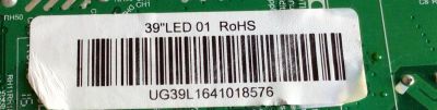 MAIN FUENTE (COMBO) PARA TV POLAROID / NUMERO DE PARTE 1641018576 / TP.MS3393.PB801 / 39LED-01 / UG39L1641018576 / PANEL LS390TU2P01 / MODELO PTV3915LED - Imagen 2