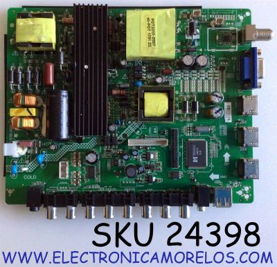 MAIN PARA TV PROSCAN / NUMERO DE PARTE 3393C1612 / ZP.VST.3393.C / 3393C16123000214 / 2PE8139-1 / ZP.VST.3393.C-2-V1.0.1 / PANEL XYD50BA03 / MODELO PLDED5068A-D