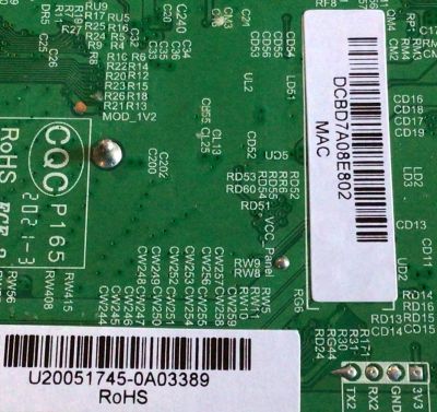 MAIN PARA TV ONN·ROKU TV 4K UHD HDR SMART TV (58) / NUMERO DE PARTE T.MS1801.81 / CH_C.RK.M1801-UC / E232205 / DCBD7A / PANEL C580Y19-D6 / CC580PV1D 03 / MODELO 100018971 / ((NOTA IMPORTANTE:CHECAR QUE EL PANEL Y MODELO CORRESPONDA CON SU TELEVISION...)) - Imagen 3